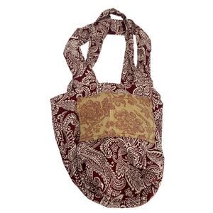 Large Handmade Women's patch Boho Bag Side Bag Shoulder Crossbody Tote Red